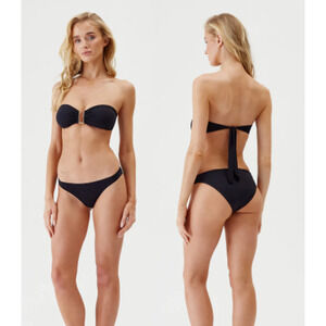 NWT Melissa Odabash Barcelona Hipster Swim Bikini Bottom Black Women's 42 / US 6